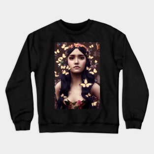 Girl with butterflies in her hair Crewneck Sweatshirt